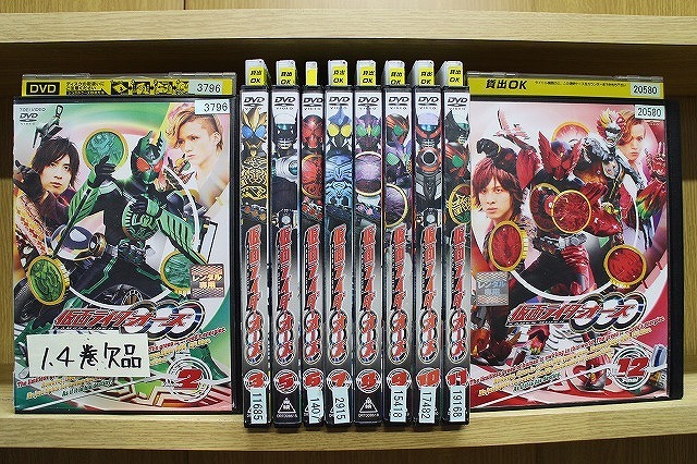 DVD 仮面ライダー OOO オーズ 2〜12巻(1、4巻欠品) 計10本set ※ケース無し発送 レンタル落ち ZX1017拍卖