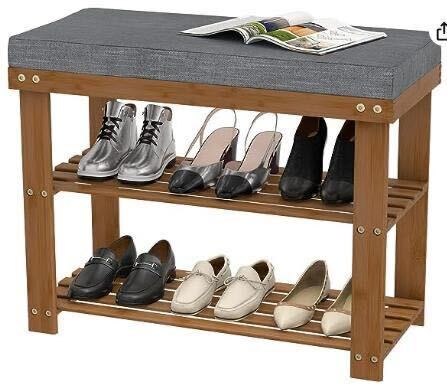 週間セール!北欧 多機能3段収納スツール リビング 玄関ベンチ シューズラック コンパクト 竹製ベンチ オフィス 幅約70cm ¥2500→¥1999拍卖