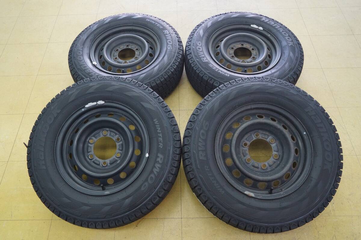 C【25年 新品】195/80R15 107/105 LT ハンコック ウィンター RW06【中古】200系 ハイエース 純正 鉄 6H139.7 6J スタッドレス拍卖