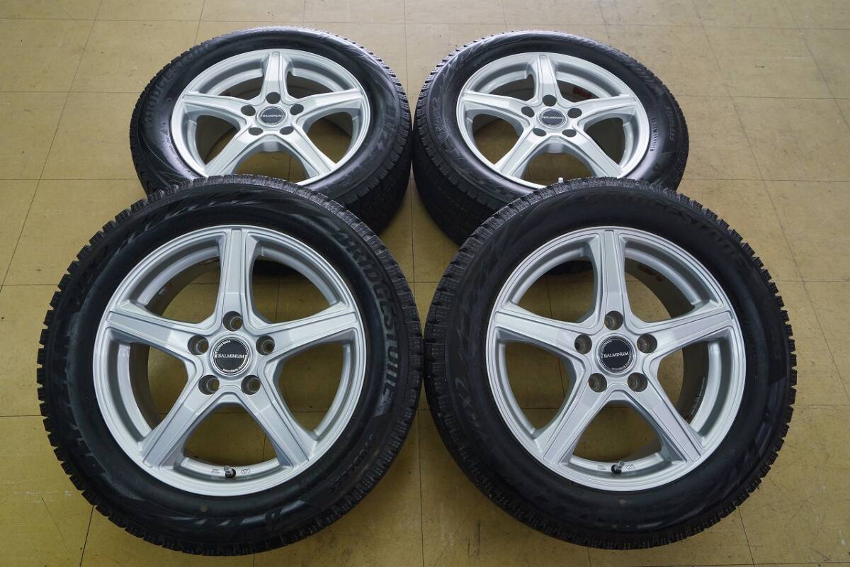 【イボ付き 中古 SET】205/55R16 ブリヂストン ブリザック VRX2 17年 バルミナ 5H114.3 6.5J+45 4本 1台分拍卖