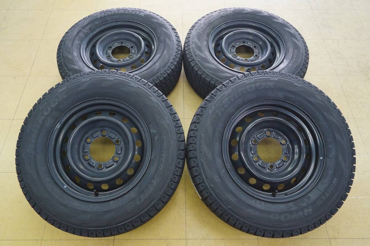 G【25年 新品】195/80R15 107/105 LT ハンコック ウィンター RW06【中古】200系 ハイエース 純正 鉄 6H139.7 6J スタッドレス拍卖