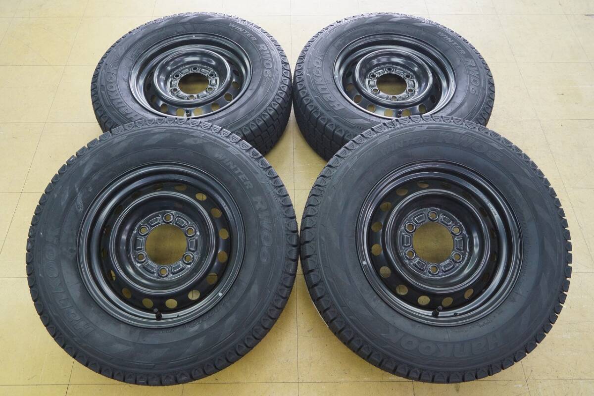 F【25年 新品】195/80R15 107/105 LT ハンコック ウィンター RW06【中古】200系 ハイエース 純正 鉄 6H139.7 6J スタッドレス拍卖