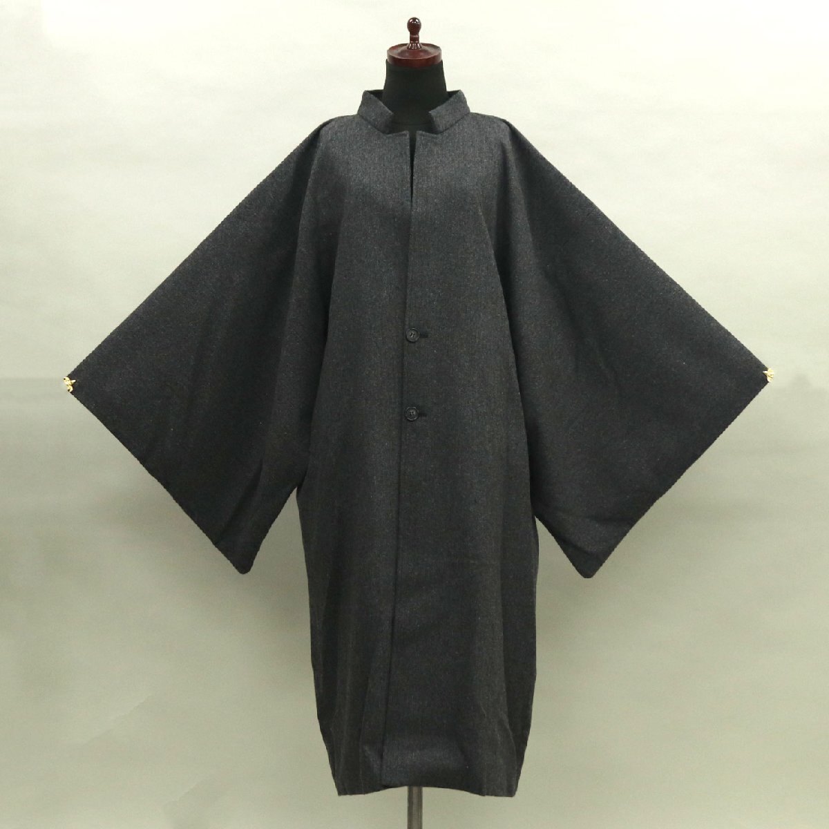 和遊館 即決eha3308 メンズ 日本製 ウール スタンドカラー 角袖 和装用 高級ロングコート拍卖