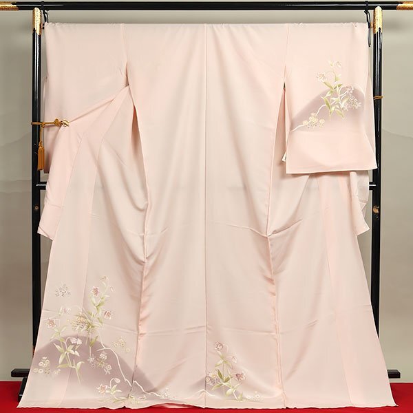 和遊館 EHK525 単衣 藤理工芸 工芸染匠 正絹 本加工 高級 訪問着 花 ピンク拍卖