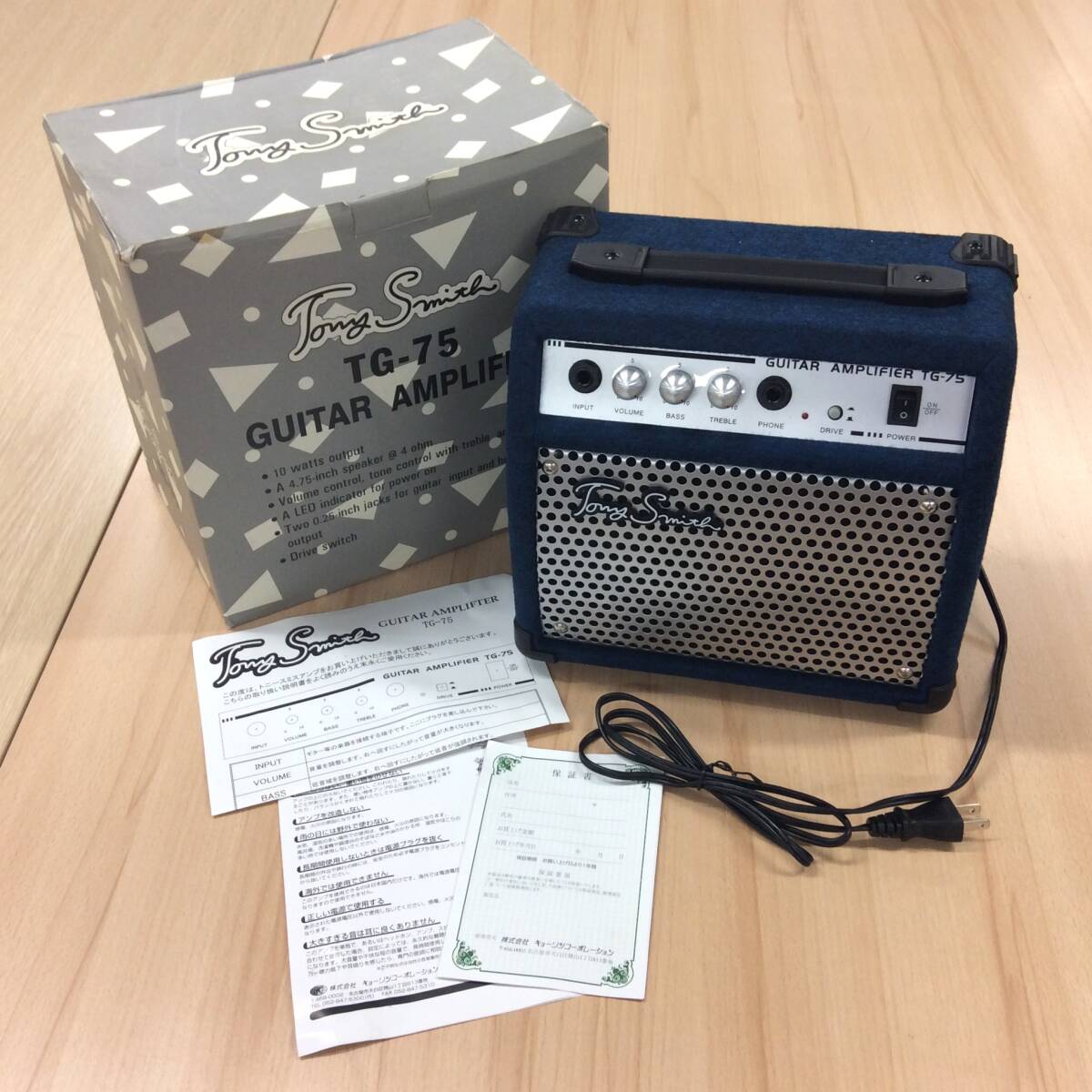 イ60◎【通電のみ確認】Tony Smith トニースミス ギターミニアンプ TG-75 ネイビー 現状品 ジャンク品拍卖