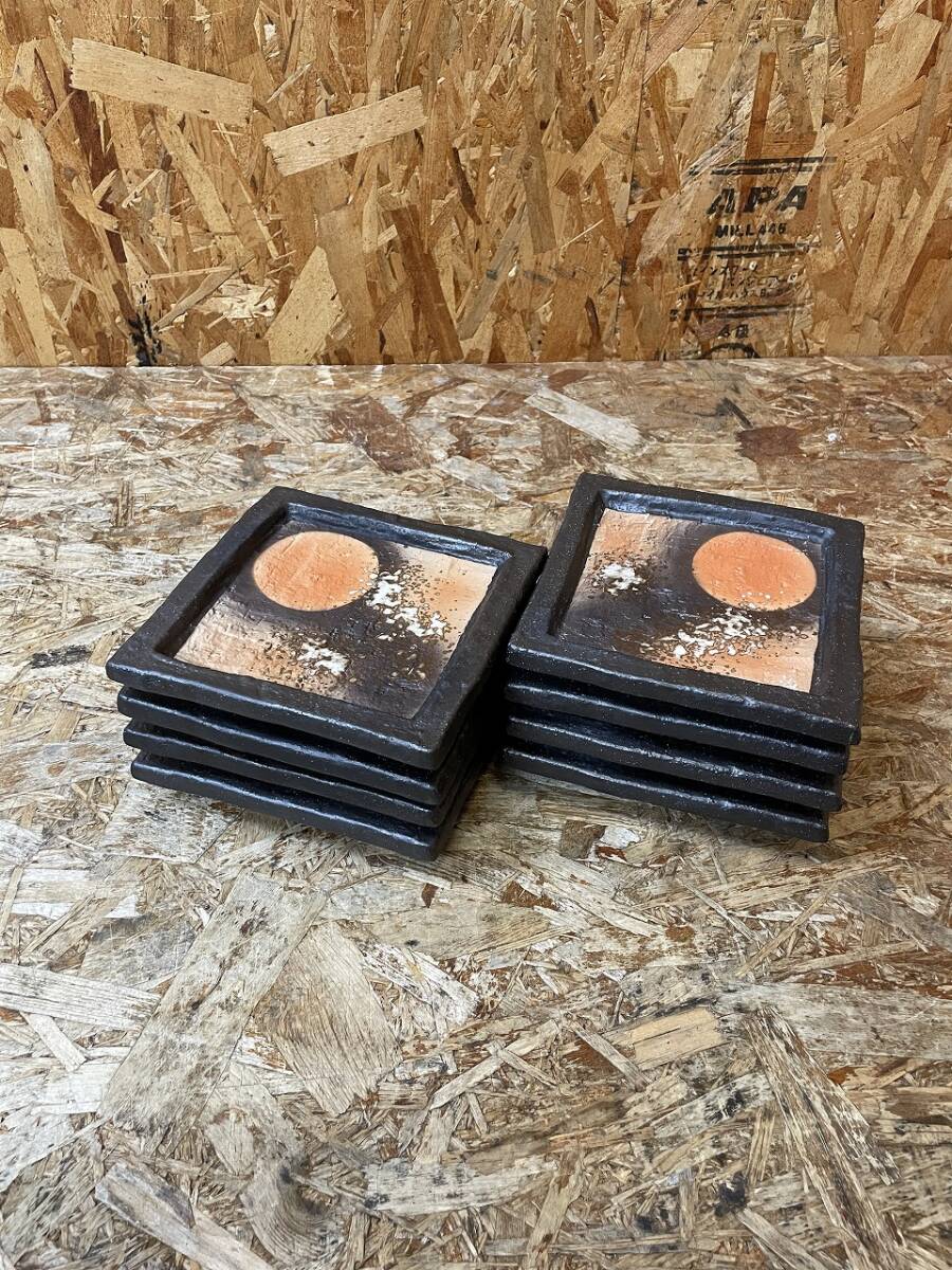 (s7555) 正方形のお皿 まとめて8枚 角皿 和皿 和食器 キッチン用品 飲食店 家庭用品 店舗拍卖