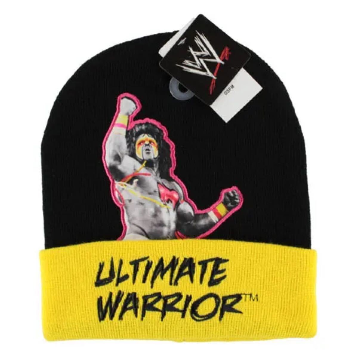 新品 WWEプロレス アルティメット・ウォリアー カフニットキャップ黒黄 ニット帽 ビーニー②拍卖