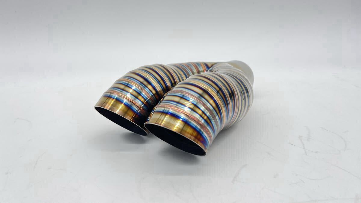 ワンオフマフラーデュアルマフラー10°UP出口50.8φ入口内径42.7φジョイント差し込み ドルフィンショートテール ツインタイプ拍卖