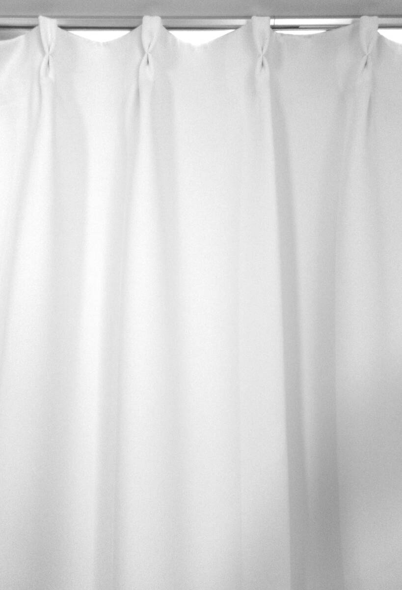 ★残1組★【1級遮光・日本製 (KM4055WH)】省エネ 断熱 無地 カーテン 幅100cmX丈220cm(2枚入)拍卖