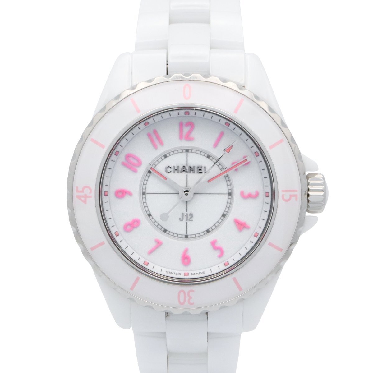 シャネル J12 ピンクブラッシュ ブランドオフ CHANEL セラミック 腕時計 セラミック 中古 レディース拍卖