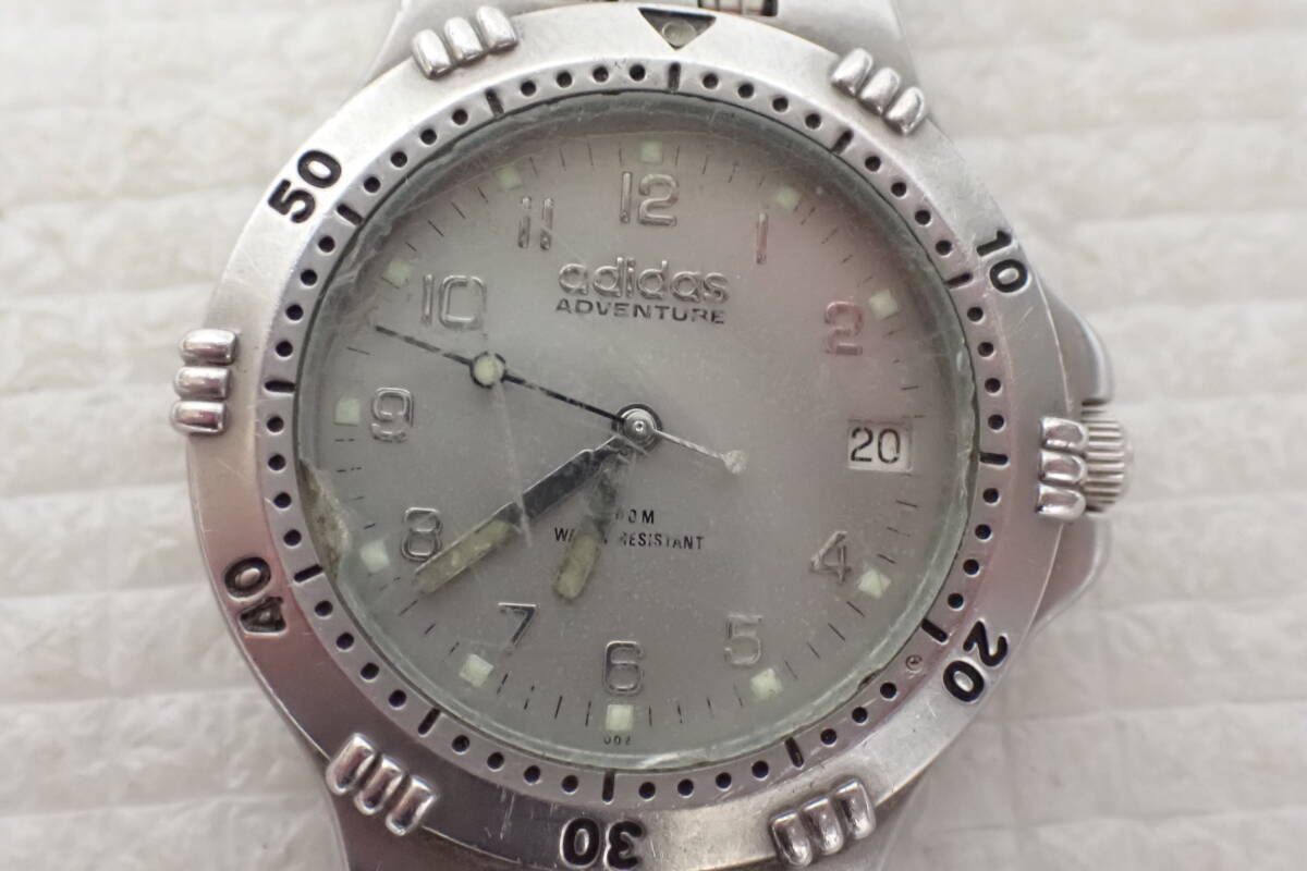 adidas アディダス アドベンチャー 腕時計 10-0028A メンズ デイト 不動品 定形外郵便全国一律270円 D2-MA拍卖