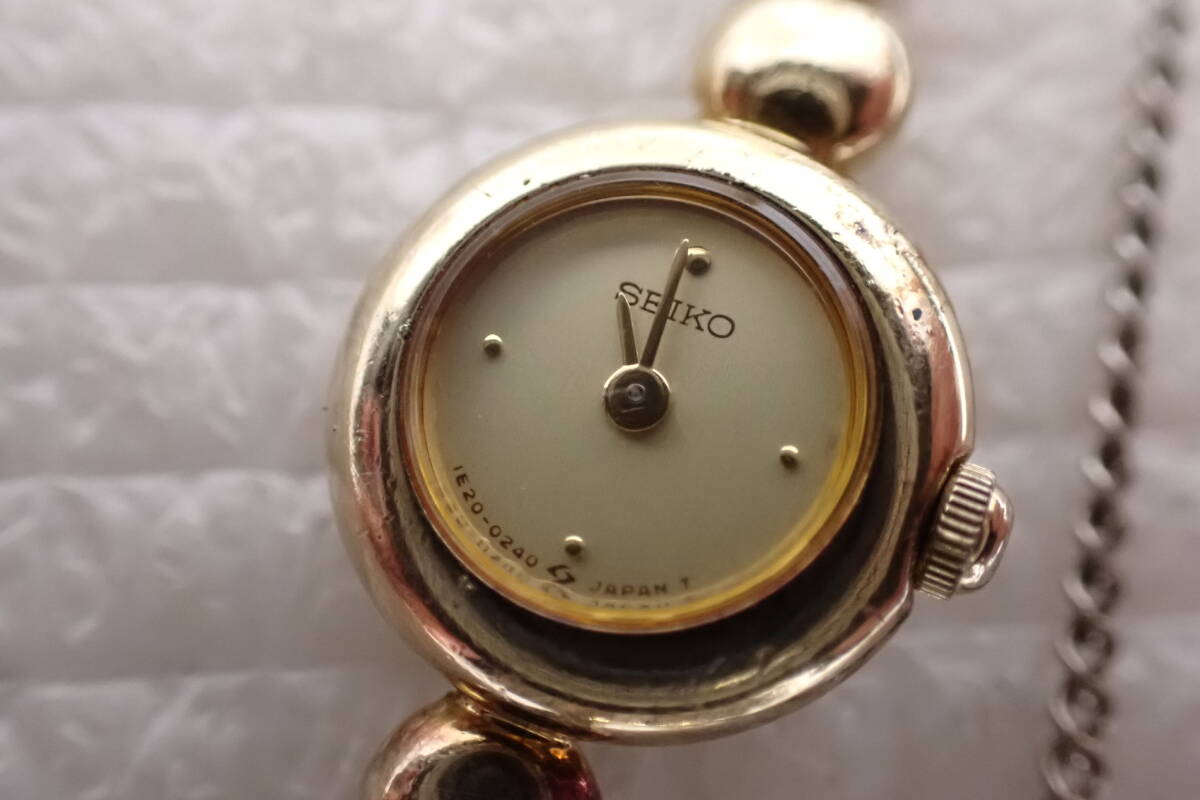 SEIKO セイコー クォーツ腕時計 1E20-0070 レディース ゴールドカラー 不動品 定形外郵便全国一律180円 D2-MA拍卖