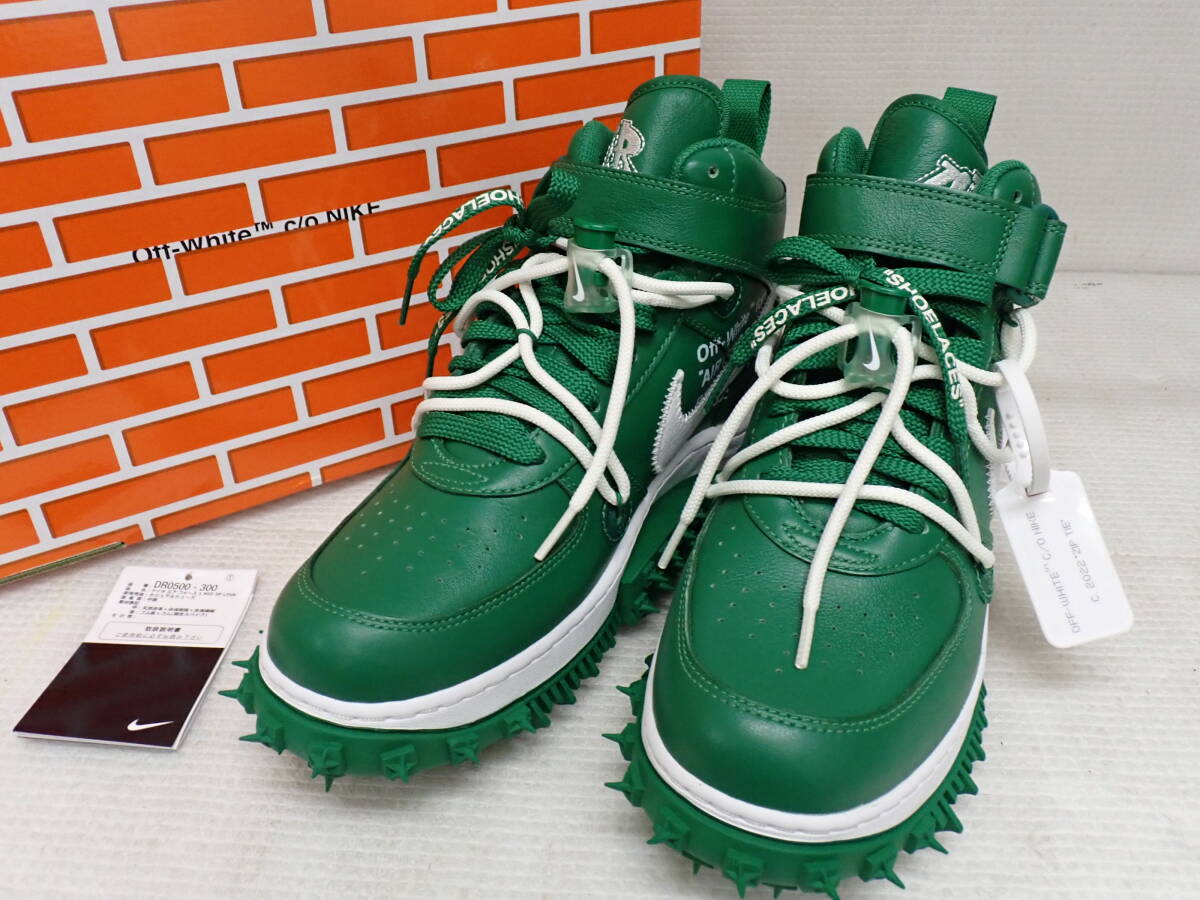 Off-White×NIKE Air Force1MID SP ハイカットスニーカー 27cm DR0500 300 グリーン メンズ エアフォース1 J14-MC拍卖