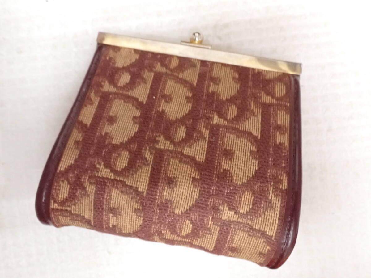 クリスチャンディオール トロッター柄 がま口 財布 小銭入れ コインケース 定形外郵便全国一律290円 B5-MA拍卖