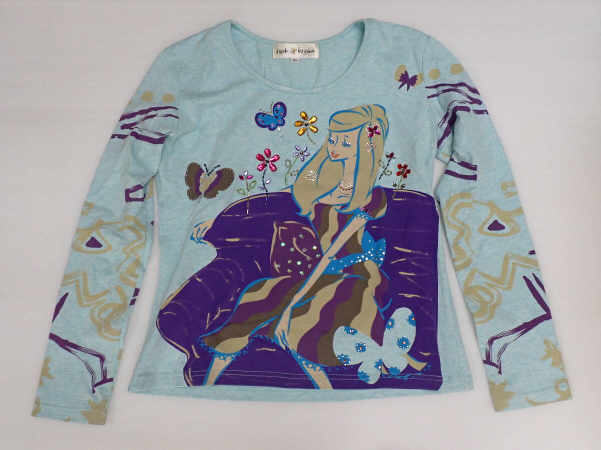 hiroko kitajima ヒロコキタジマ ビジュー 長袖カットソー 42 レディース 定形外郵便全国一律320円 H15-MA拍卖