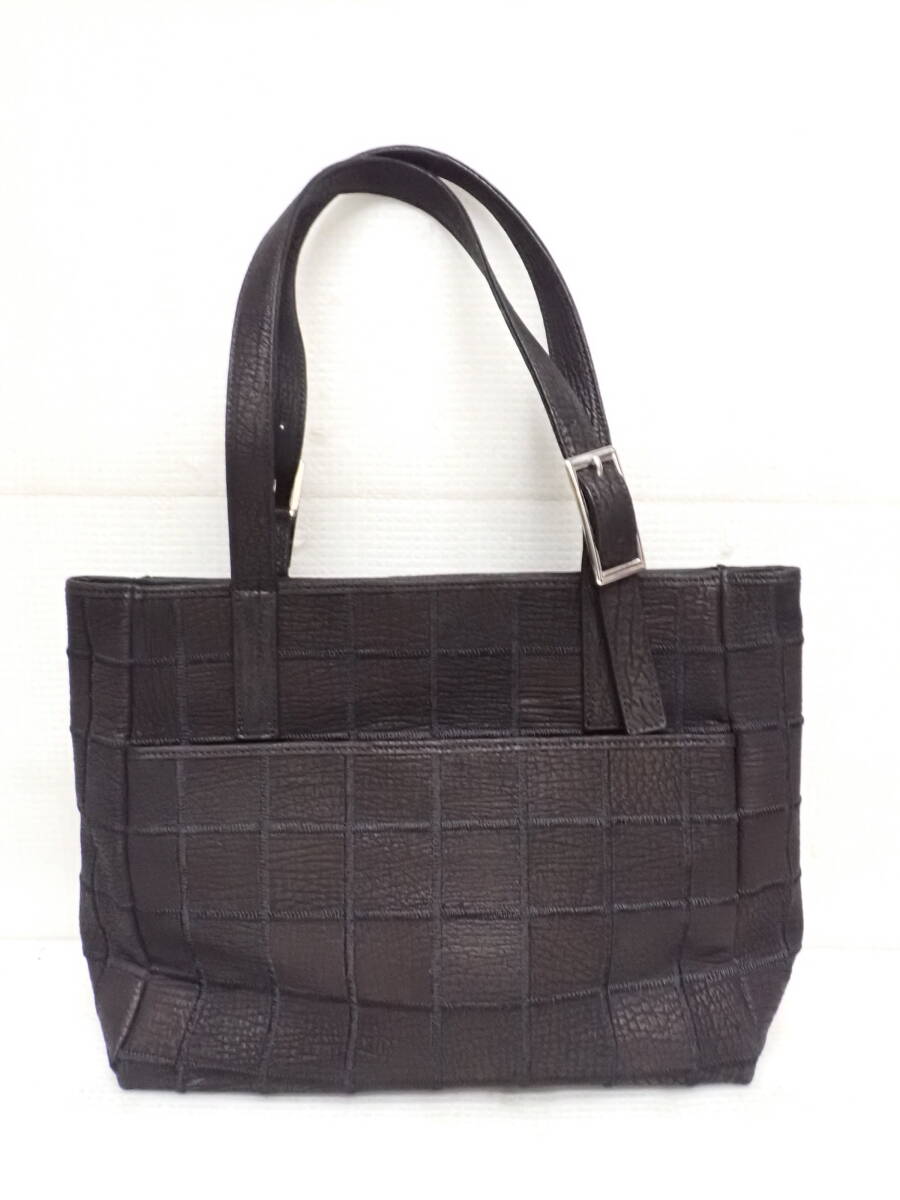 美品 La Mer ラメール シャークスキン ハンドバッグ 鮫革 ブラック 定形外郵便全国一律920円 J5-MB拍卖