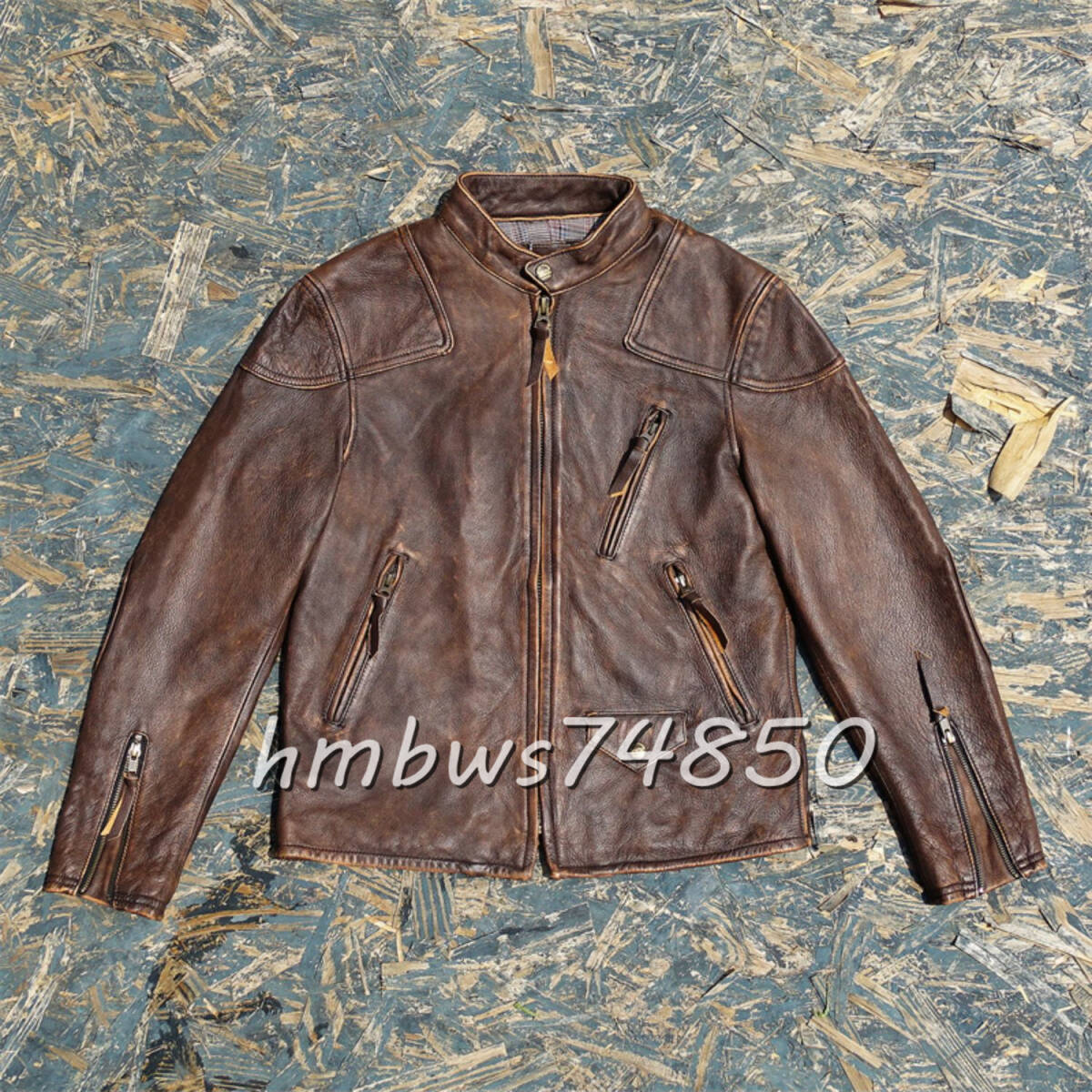 美品 メンズ 革ジャン 最上級 牛革 本革 レザージャケット ライダース バイクウエア オートバイ ブルゾン ヴィンテージ風 S-5XLサイズ拍卖