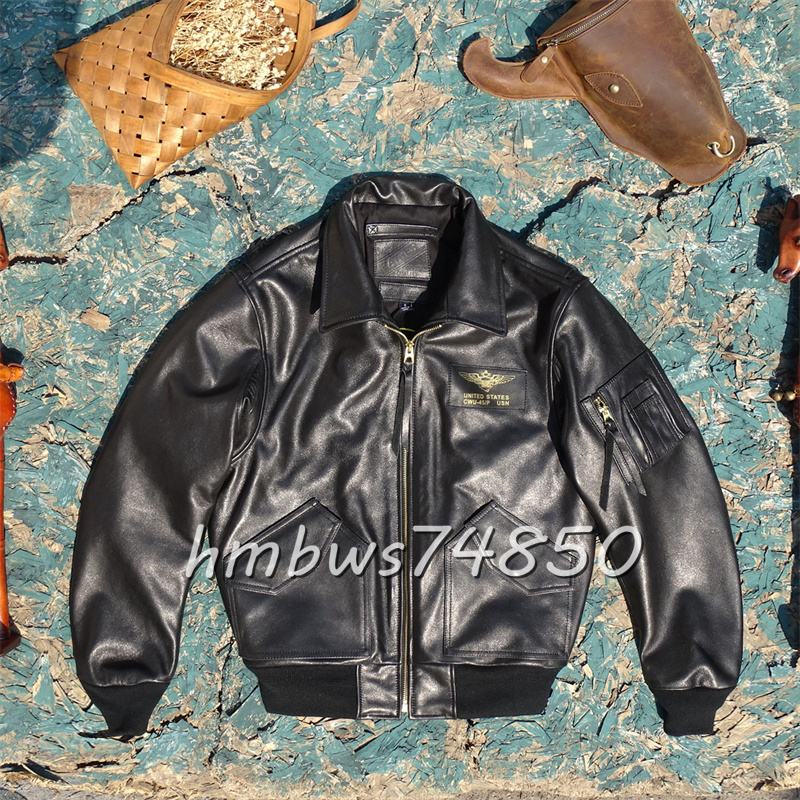 美品 メンズ 革ジャン CWU-45P フライトジャケット レザージャケット 最上級 牛革 本革 ライダース ブルゾン S-4XLサイズ拍卖