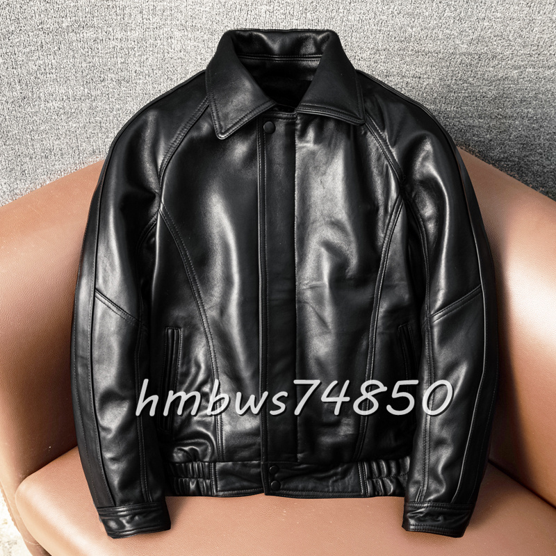 美品 メンズ 革ジャン レザージャケット ライダース 最上級 羊革 本革 ハーレー バイクウエア オートバイ ブルゾン S-6XLサイズ拍卖