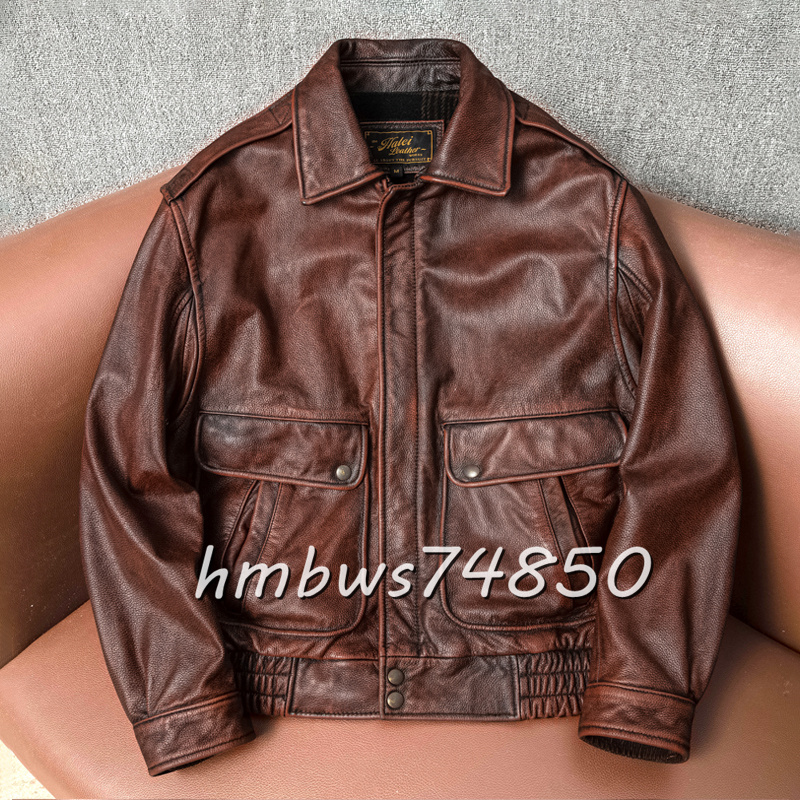 美品 メンズ 革ジャン 最上級 牛革 レザージャケット ライダース 本革 ハーレー バイクウエア オートバイ ブルゾン S-5XLサイズ拍卖