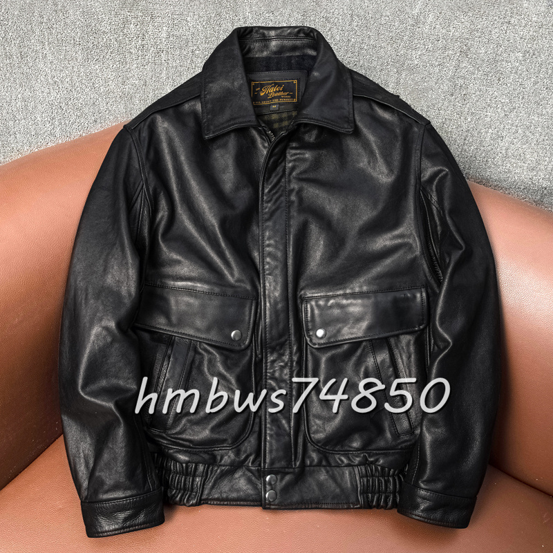 美品 メンズ 革ジャン レザージャケット 最上級 牛革 本革 ライダース ブルゾン S-5XLサイズ拍卖