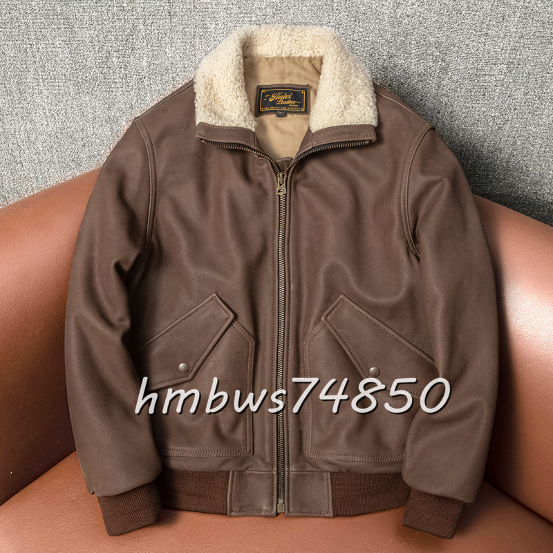 美品 メンズ 革ジャン 最上級 牛革 フライトジャケット レザージャケット ライダース 本革 ブルゾン S-5XLサイズ拍卖