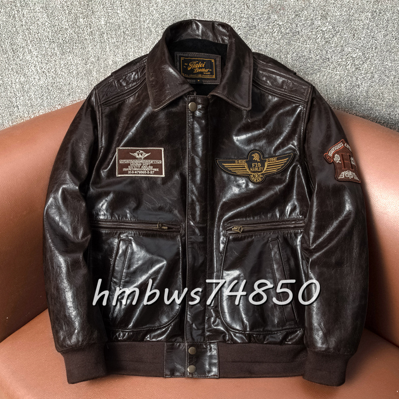 美品 メンズ 革ジャン フライトジャケット レザージャケット 最上級 牛革 本革 中綿 ライダース ブルゾン S-5XLサイズ拍卖