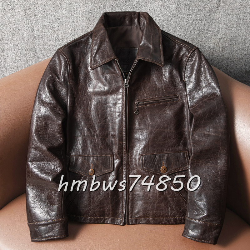 美品 メンズ 革ジャン レザージャケット 最上級 羊革 ライダース ハーレー バイクウエア オートバイ ブルゾン 本革 M-4XLサイズ拍卖