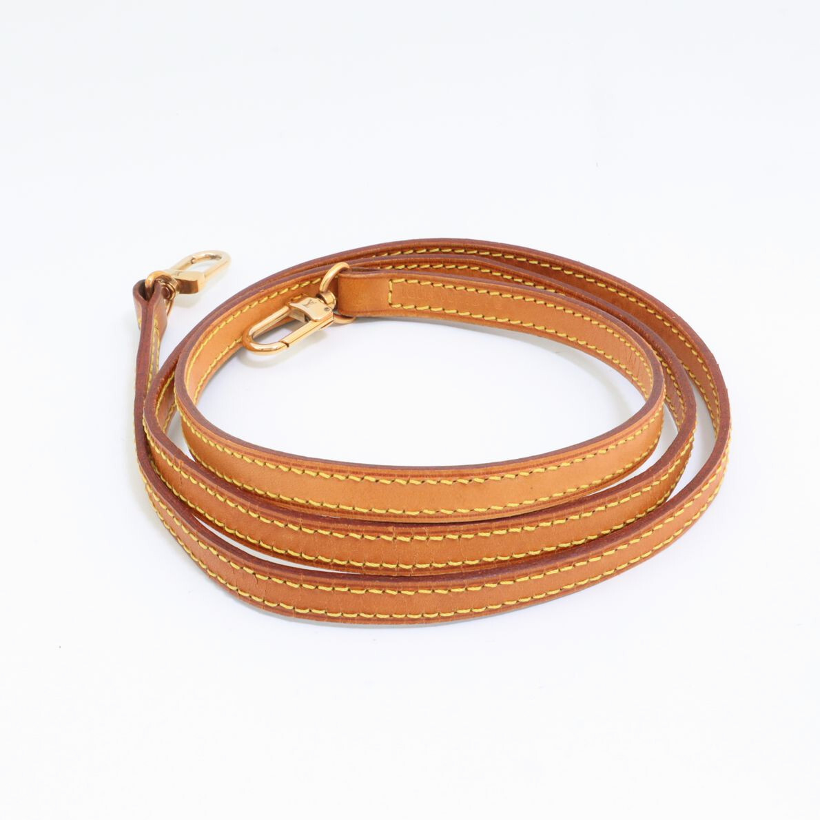 ルイヴィトン LOUIS VUITTON ヌメ革 ショルダーストラップ ゴールド金具 ナチュラル ブラウン レザー メンズ レディース拍卖