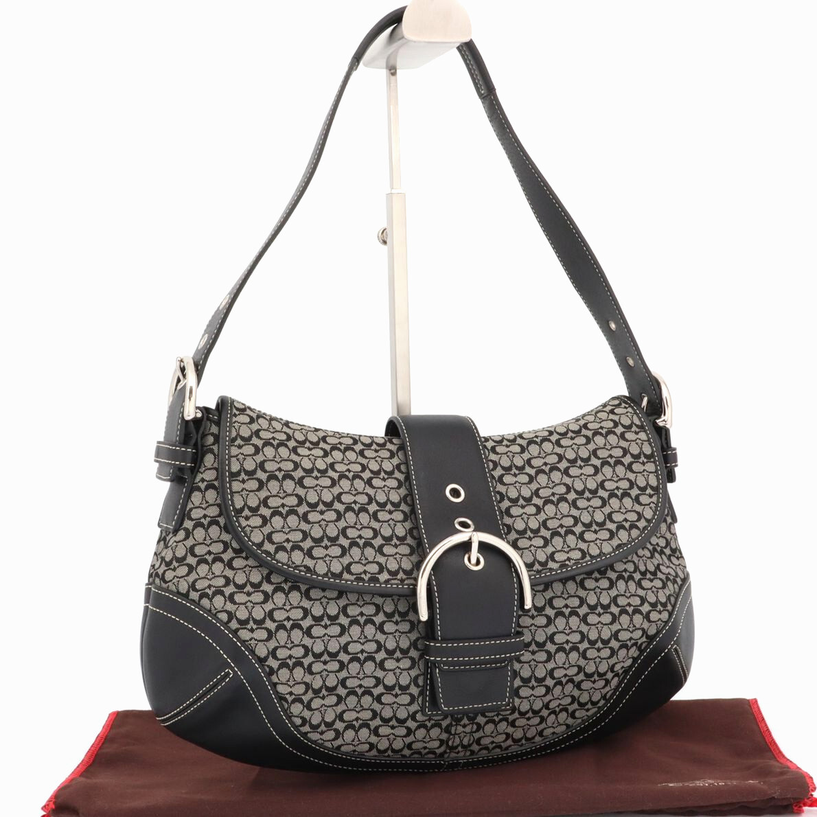 コーチ COACH ミニシグネチャー ソーホー ワンショルダーバッグ ハンドバッグ トート 肩掛け ブラック キャンバス×レザー レディース 6808拍卖