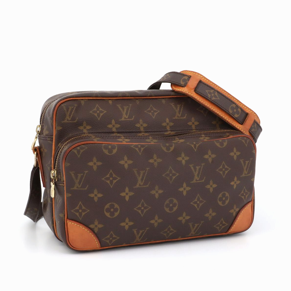 ルイヴィトン LOUIS VUITTON モノグラム ナイル ショルダーバッグ 斜め掛け ブラウン メンズ レディース レザー M45244拍卖