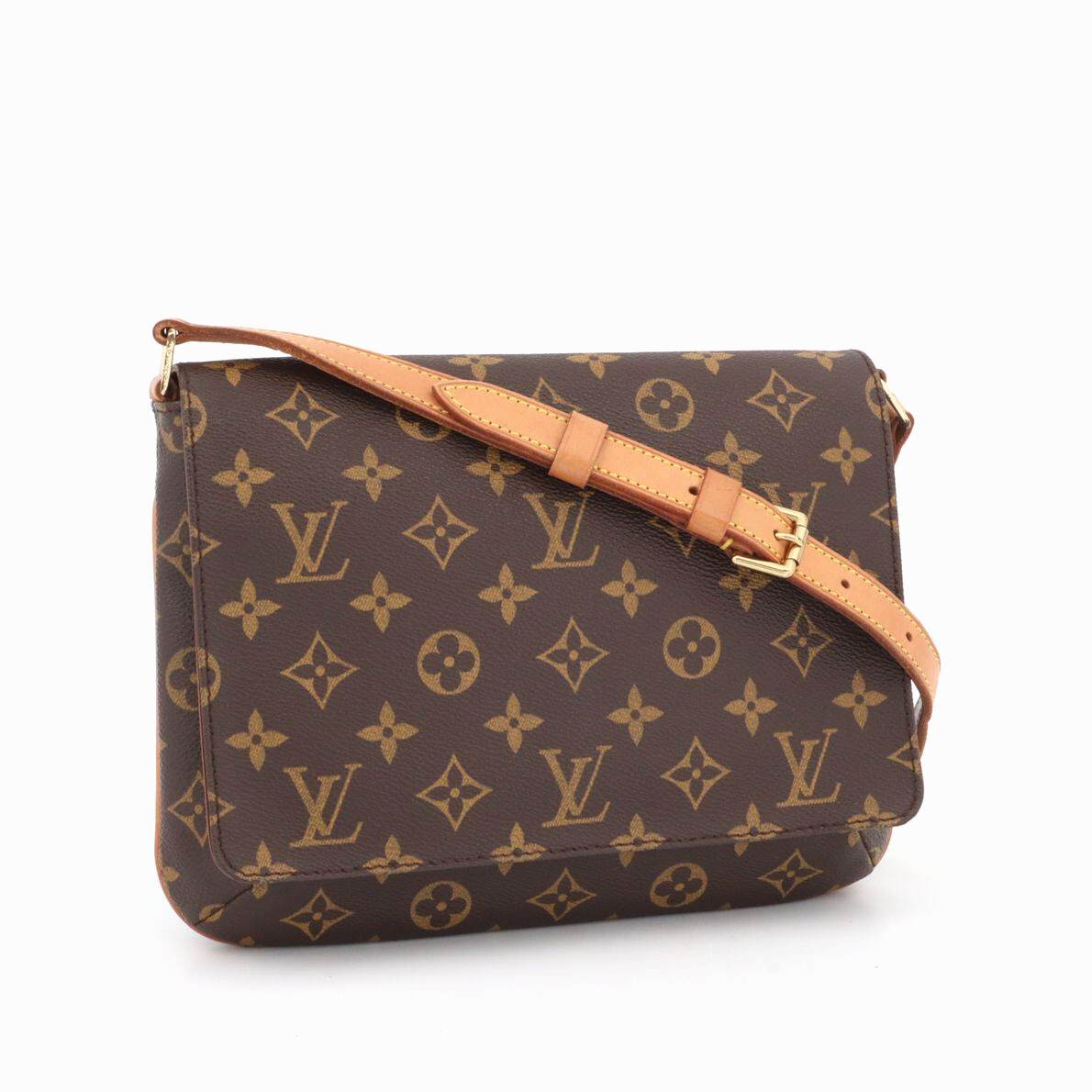 ルイヴィトン LOUIS VUITTON モノグラム ミュゼット タンゴ ショルダーバッグ 肩掛け ショートストラップ ブラウン レディース M51257拍卖