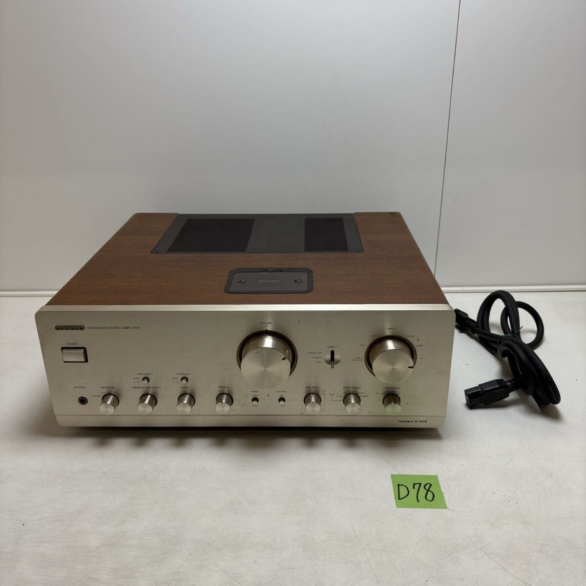 ★D78 ONKYO オンキョー Integra インテグラ プリメインアンプ A-929 ステレオアンプ オーディオ 音響機器 アンプ 中古品 現状品 ★拍卖