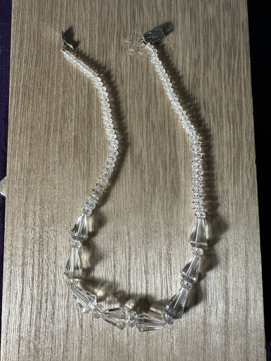 ヴィンテージ 白水晶 美しいネックレス シルバー止金 水晶拍卖