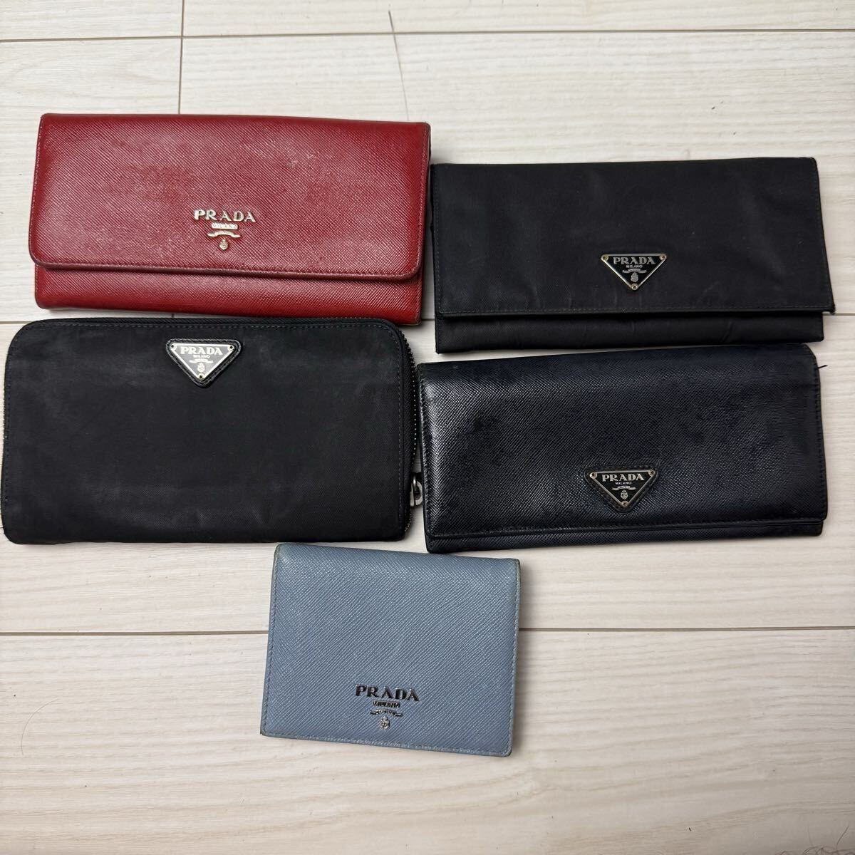 プラダ PRADA 長財布 2つ折り財布 三角ロゴ 5セット まとめ サフィアーノ ラウンドファスナー拍卖