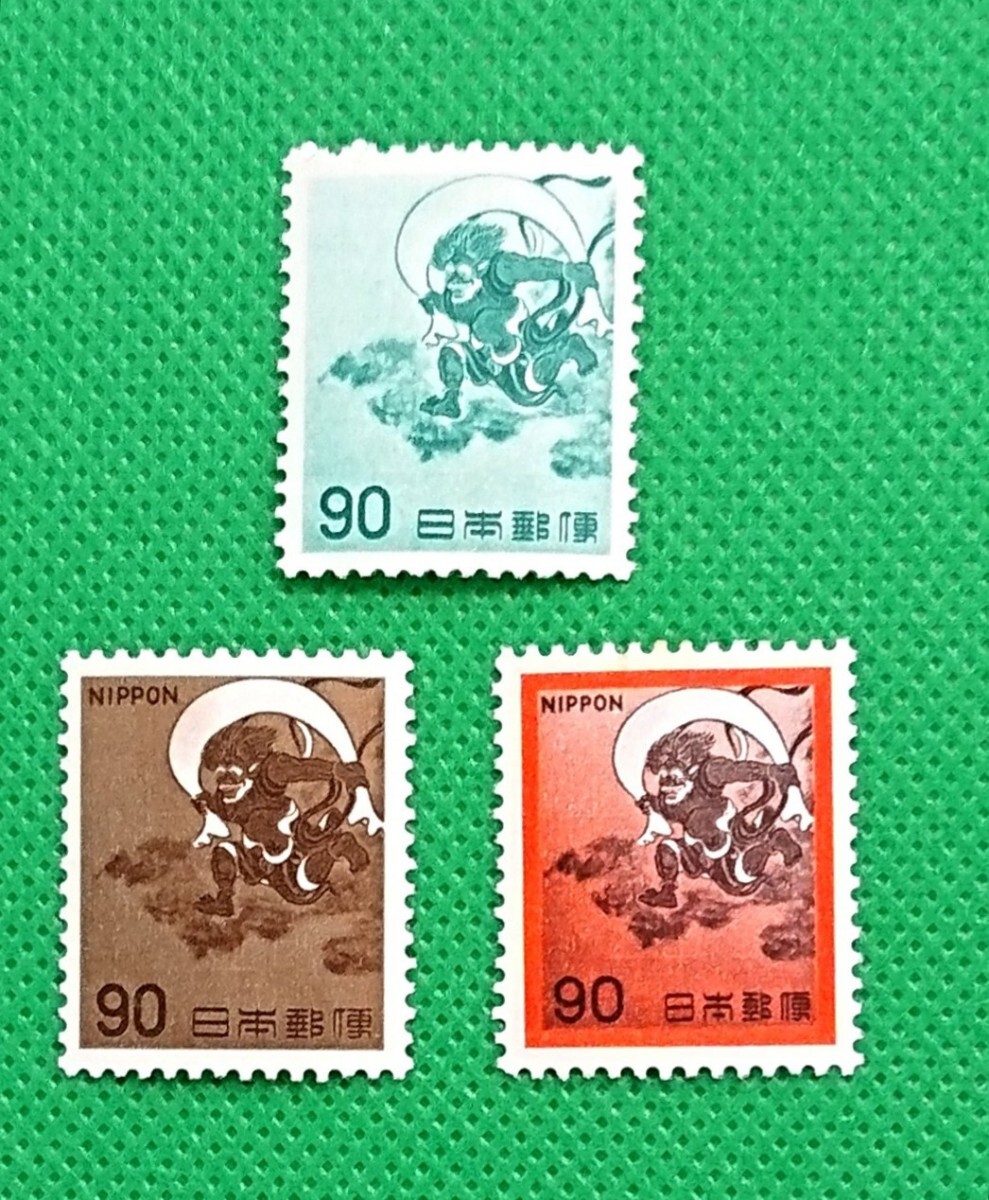 稀な高品質!風神3種/第2次円単位/第1次ローマ字入/第3次ローマ字入/NH/極上美品/シミ無/シワ無/糊艶良好/№999拍卖