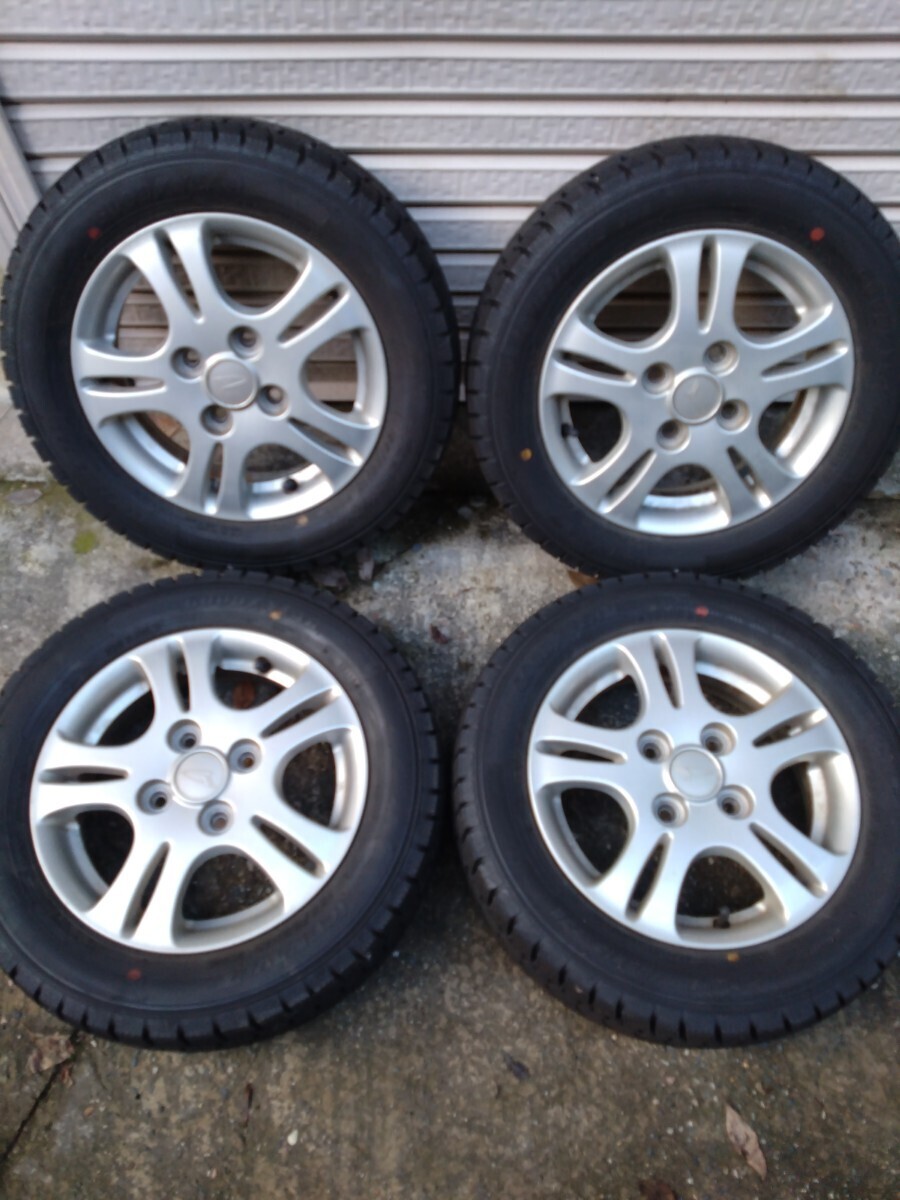 【中古、美品】※送料無料※ 155-65-13 ダイハツ純正 アルミ スタッドレス グッドイヤー アイスナビ7拍卖