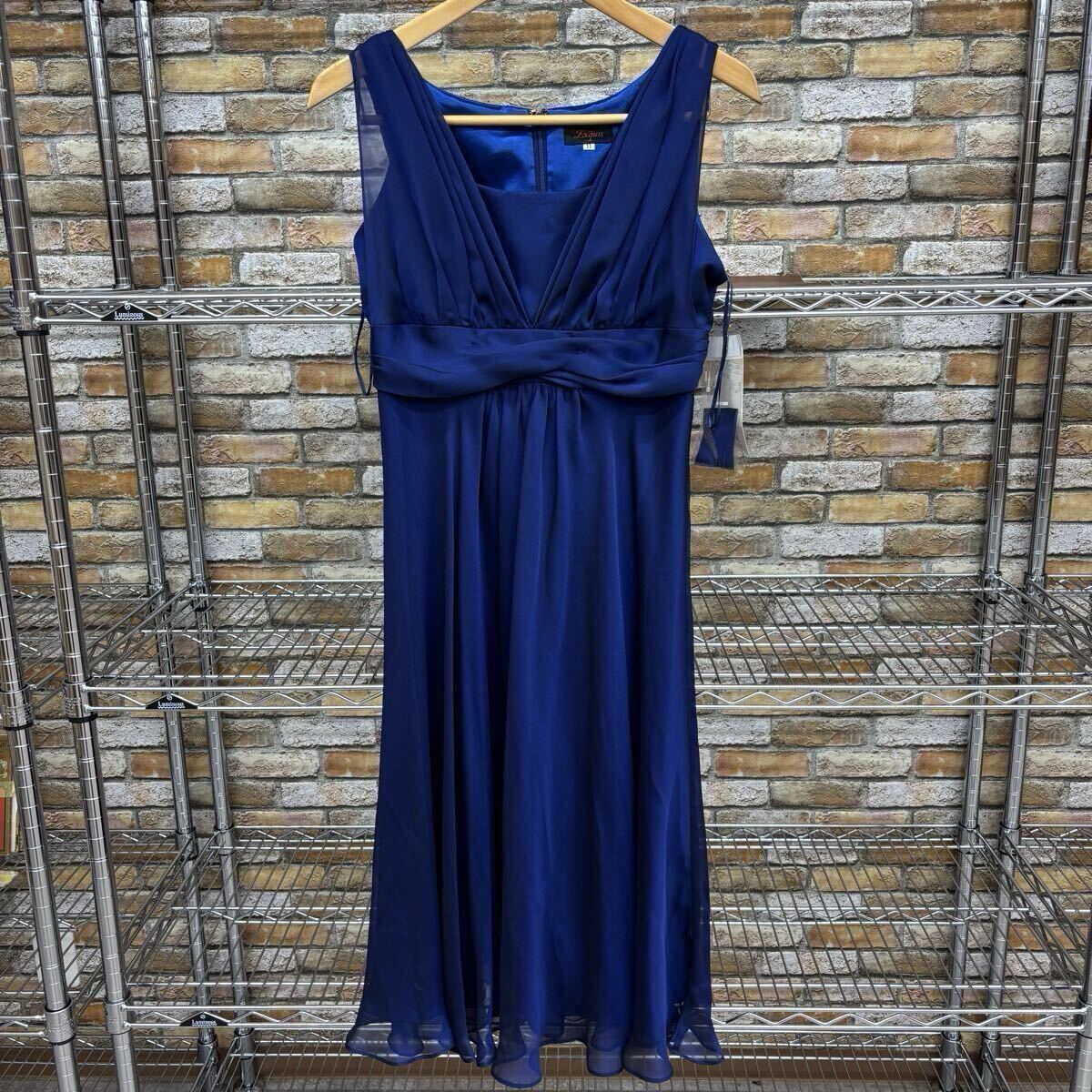 【未使用】 Exquis(エクスキー)ネイビーノースリーブドレス11号 #616拍卖