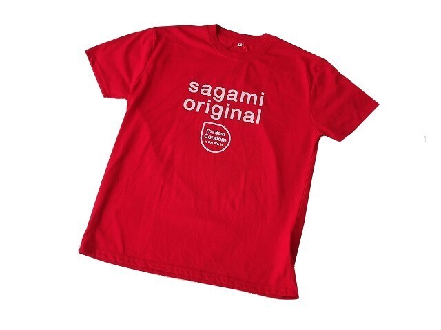 【新品】コンドーム サガミオリジナル 半袖 Tシャツ【M】赤/レッド◆SAGAMI 相模ゴム Sagami Original 避妊 男性用 女性用拍卖