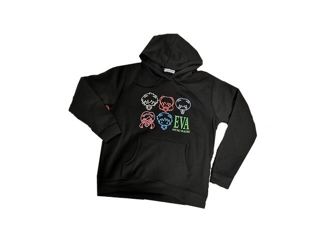 【新品】エヴァンゲリオン パーカー 【L】ブラック/黒◆EVANGELION エバンゲリオン 男性用 メンズ 長袖拍卖