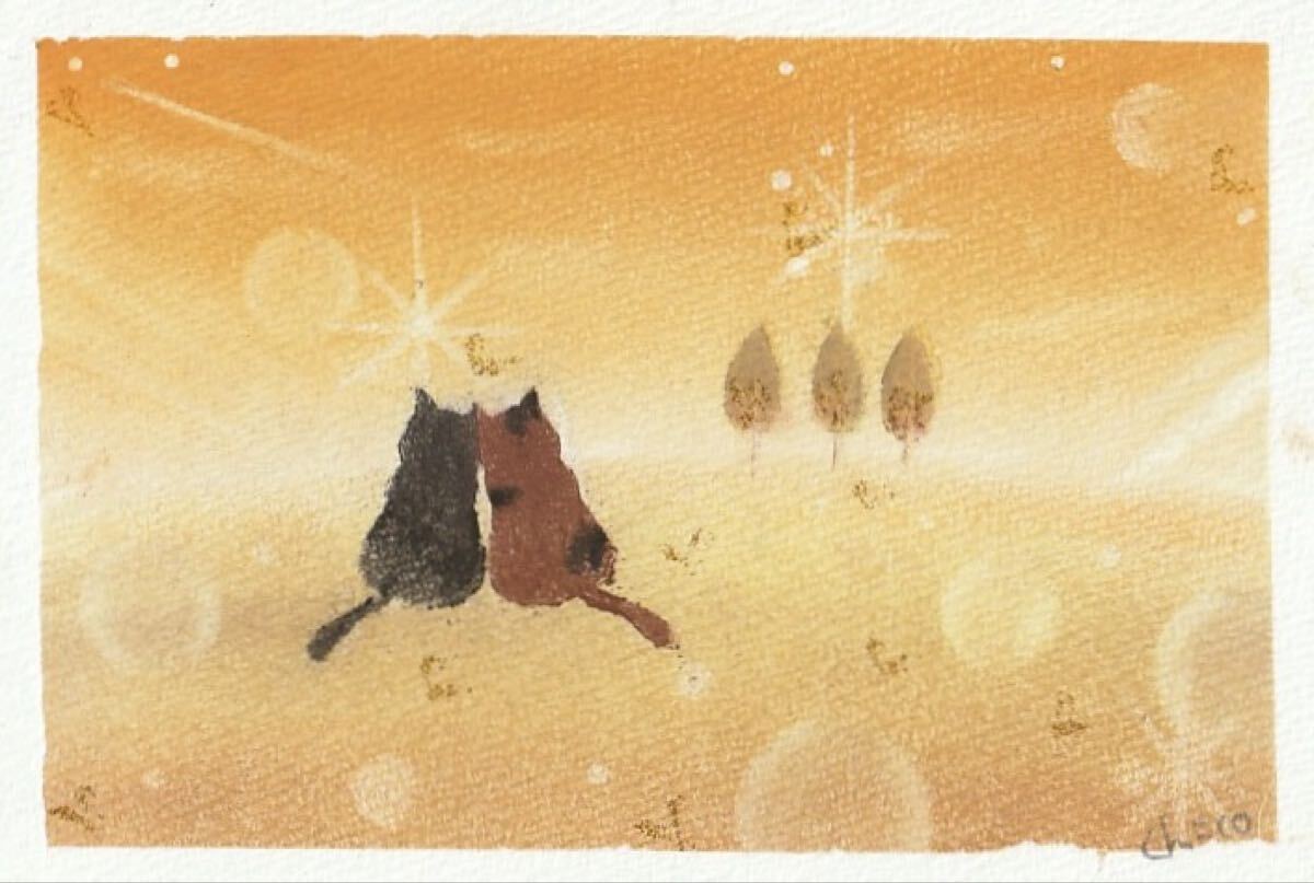 【実りのひかり】 手書き 真作1点物 原画 絵画 直筆サイン 癒し 故郷 送料無料 匿名配送 happycolors 直筆サイン 猫拍卖