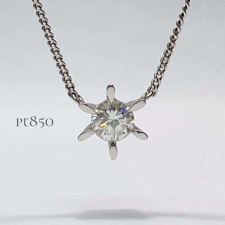 美品 Pt850 Pt900 ダイヤモンド トップ ネックレス 約40cm 約3.9g チェーン プラチナ 白金 貴金属 刻印 ダイヤ レディース アクセサリー拍卖