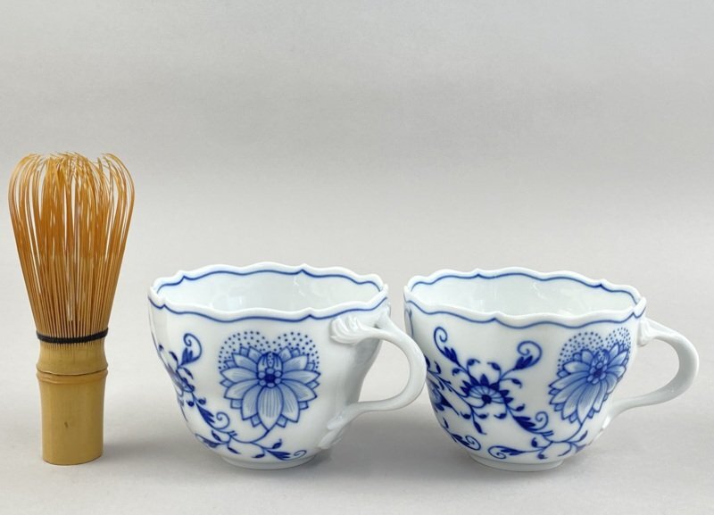 ac564 マイセン MEISSEN ブルーオニオン カップ 2客セット ペア ティーカップ コーヒーカップ 洋食器拍卖