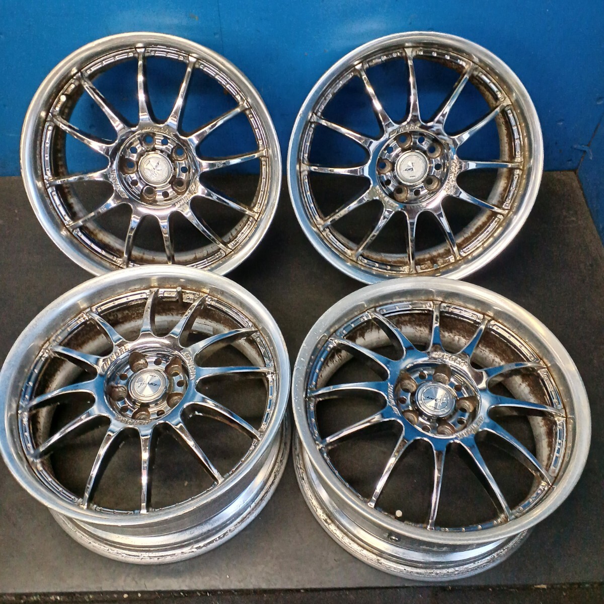 激レアホイール メッキ WORK戦XSA 18インチ 8J 5穴ピッチ108 4本セット 大型商品の為個人宅配送不可 2個口発送拍卖