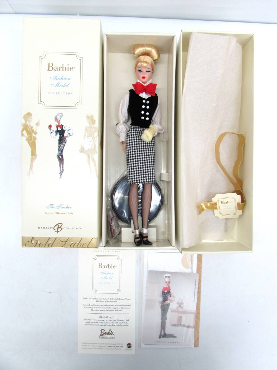 未使用 マテル社 Barbie バービー ゴールドラベル ファッションモデル コレクション FMC ティーチャー 先生 シルクストーン ドール 人形拍卖