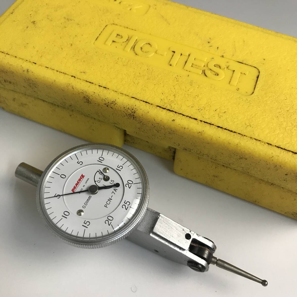 FNY34/38 尾崎製作所 PEACOCK ピーコック てこ式 ダイヤルゲージ PCN-7A 0.01-1.5mm NEW PIC-TEST 日本製 ニューピクテスト◎拍卖