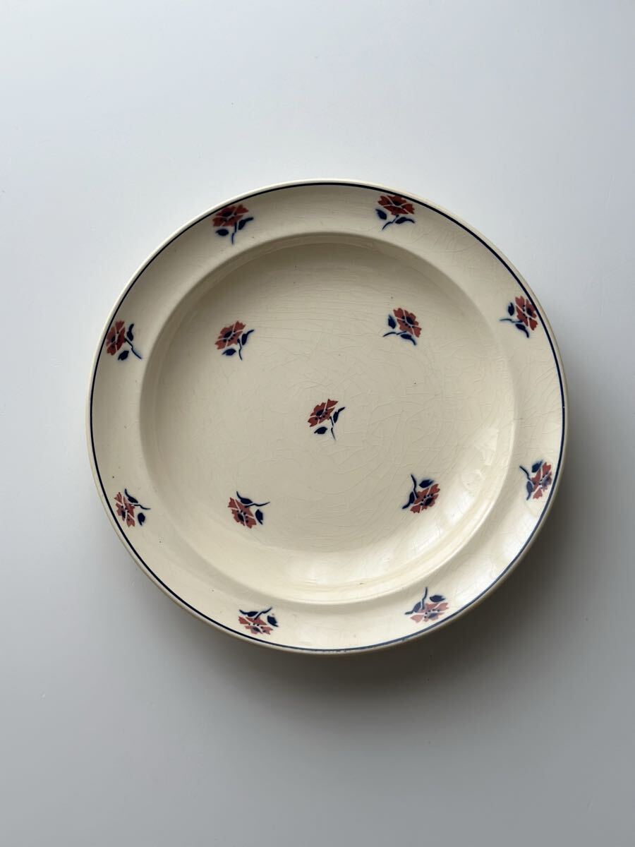 フランス アンティーク 皿 Moulin des loups ムーランデルー / 小花柄の深皿プレート チンツ柄 ブロカント ヴィンテージ 骨董拍卖