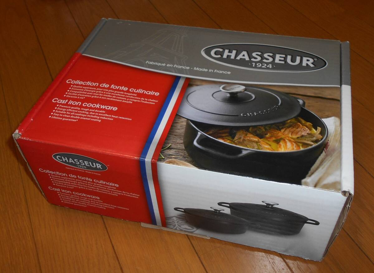 ■シャスール/CHASSEUR【鋳物ホーロー鍋/20㎝/ブラック/黒/フランス製】ガス火・IH・オーブン対応/未使用品/国内正規品/取扱説明書あり♪拍卖