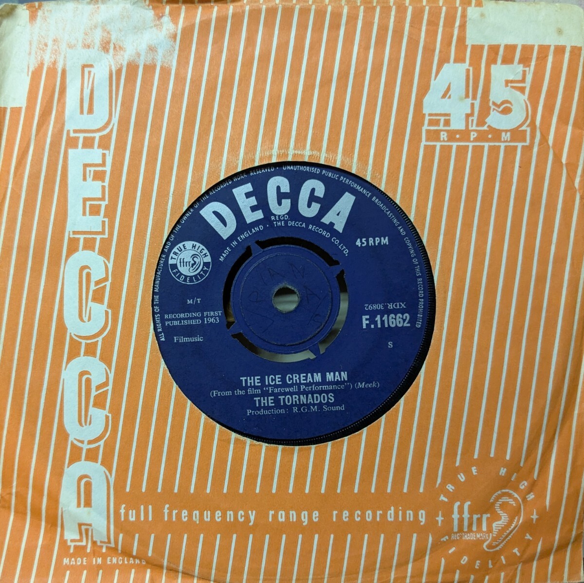 ☆THE TORNADOS/THE ICE CREAM MAN1963'UK DECCA7INCH拍卖