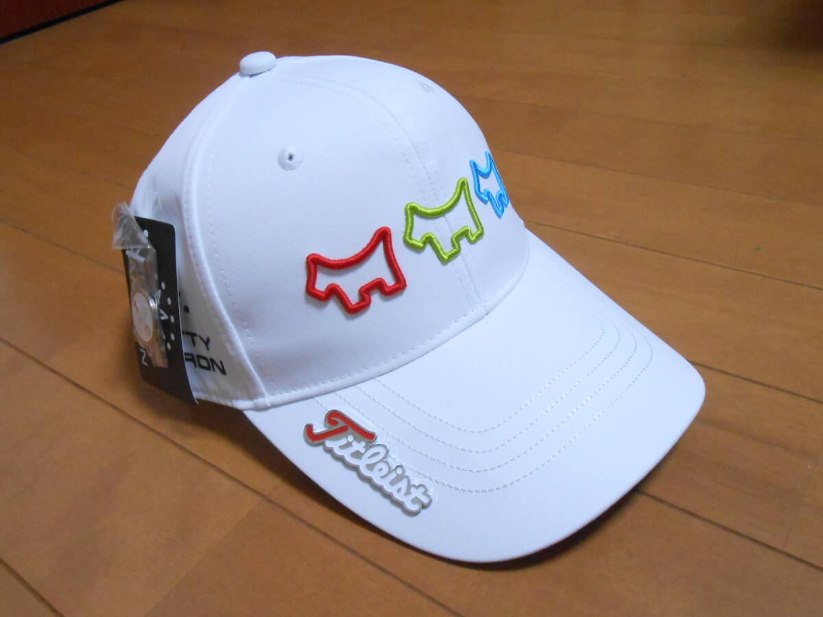 ホワイト スコッティ・キャメロン ゴルフ マーカー付き ゴルフキャップ 【新品未使用・タグ付き】拍卖